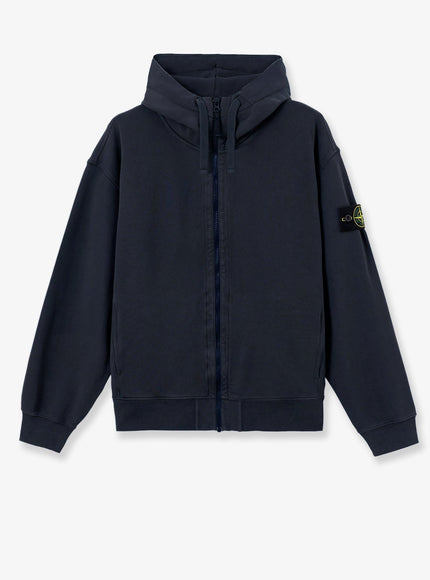 Stone Island Oversize Biologic Cotton Sweatshirt With Zip Blue Navy