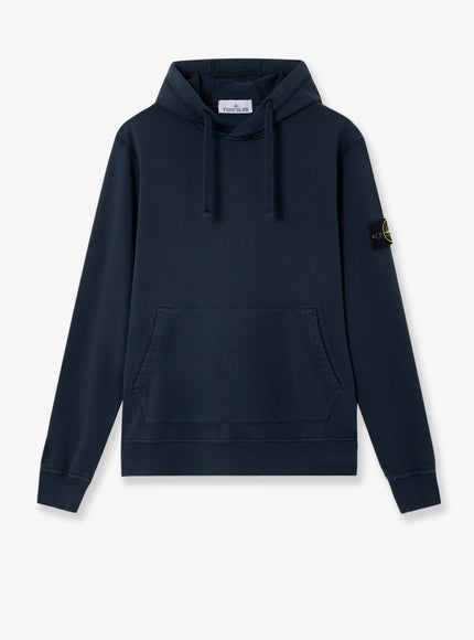 Stone Island Cotton Sweatshirt With Side Logo Patch Navy Blue