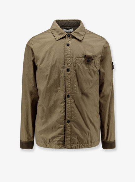 Stone Island Crinkle Reps Ny Recycled Nylon Jacket Military Green