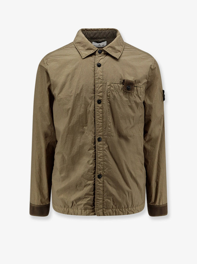 Stone Island Crinkle Reps Ny Recycled Nylon Jacket Military Green