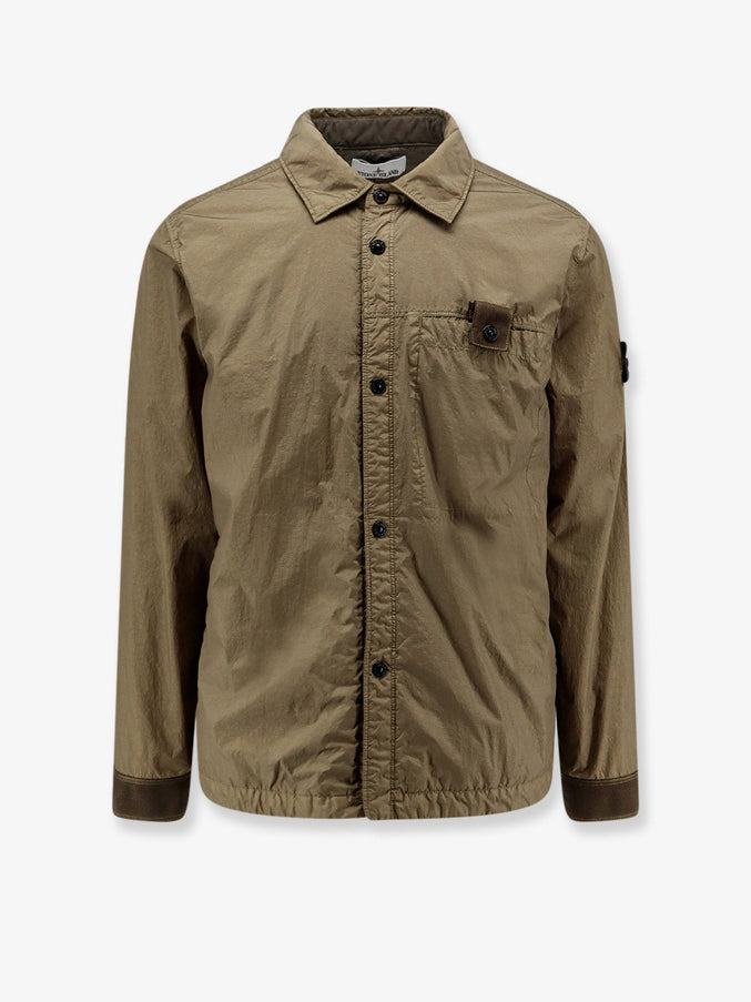 Stone Island Crinkle Reps Ny Recycled Nylon Jacket Military Green