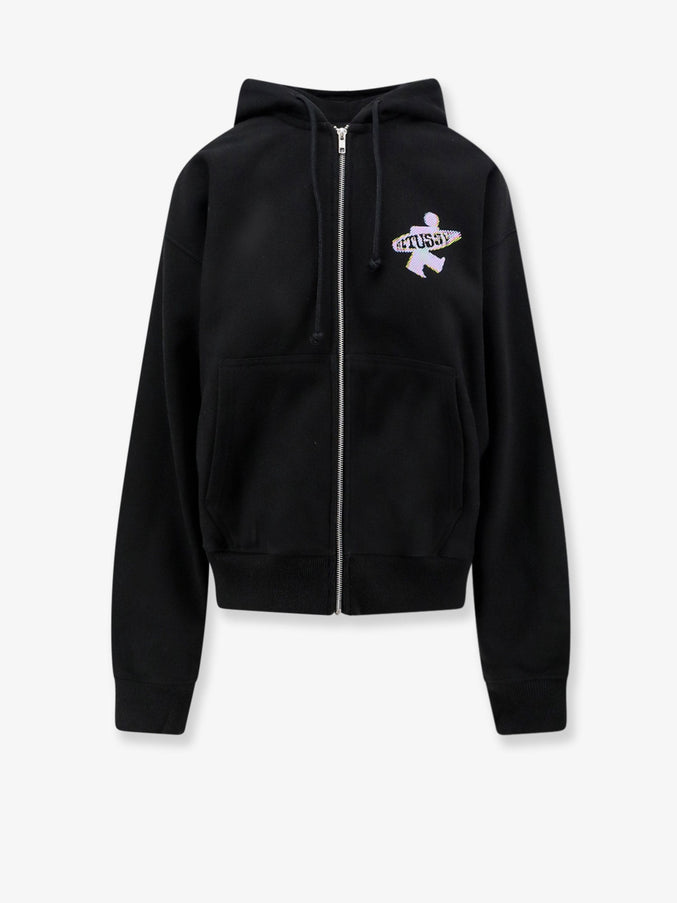 Stussy Cotton Blend Sweatshirt With Maxi Back Print Black