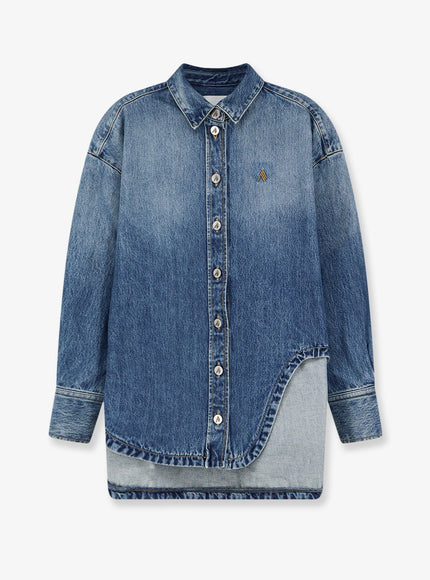 The Attico Bomber Blue Denim Shirt Skyblue