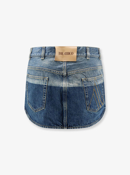 The Attico Blue Denim Mini Skirt