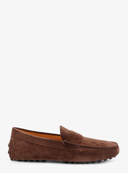 Tod's Suede Loafers With Gommini Detail On The Back Marrone