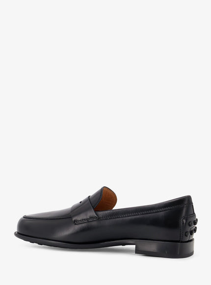 Tod's Black Leather Loafers with Gommini Detail
