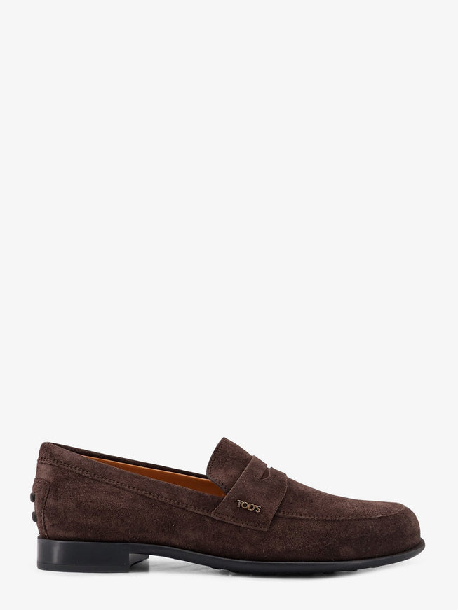 Tod's Suede Loafers with Side Logo Brown
