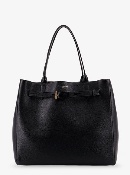 Tom Ford Leather Shoulder Bag With Logo Uni Black
