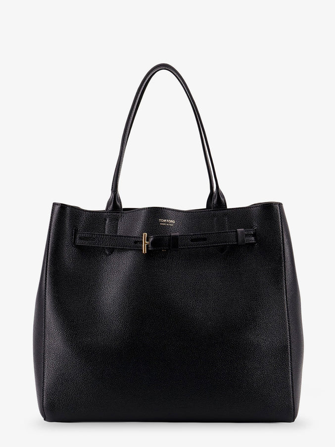 Tom Ford Leather Shoulder Bag With Logo Uni Black