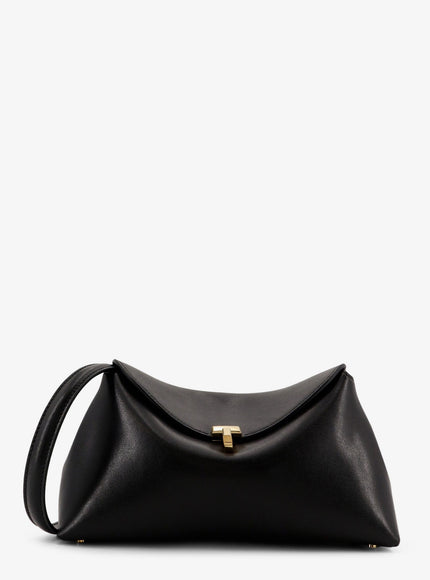 Toteme T-Lock Leather Clutch Uni Black