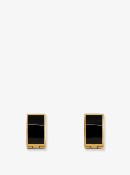Toteme Signature Brass Earrings Uni Black Gold