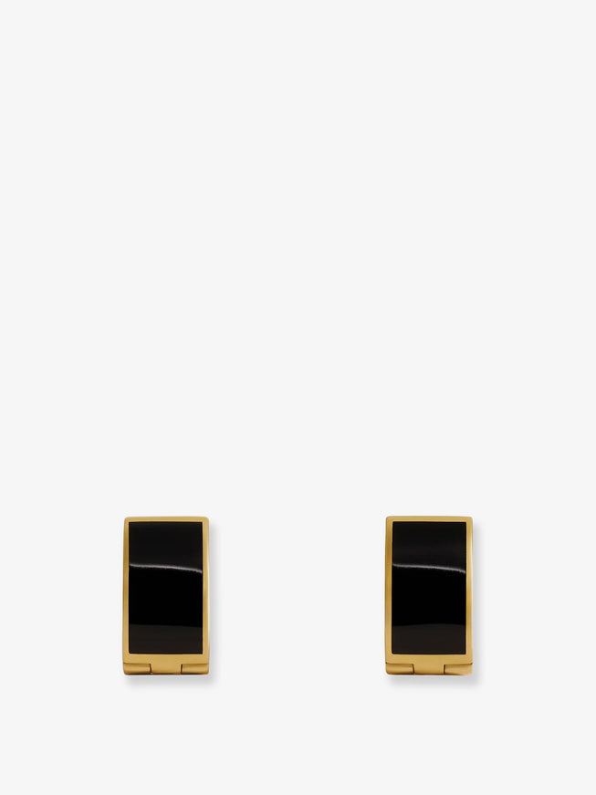 Toteme Signature Brass Earrings Uni Black Gold
