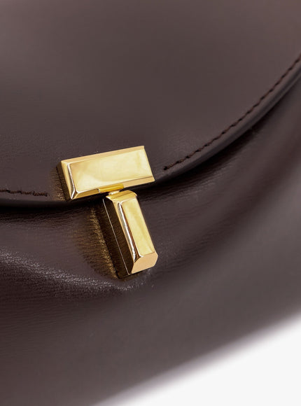 Toteme T-Lock Clutch Leather Crossbody Bag