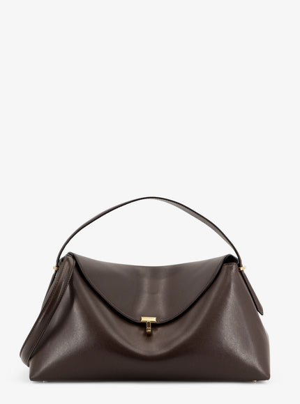 Toteme T-Lock Leather Handbag Uni Bark