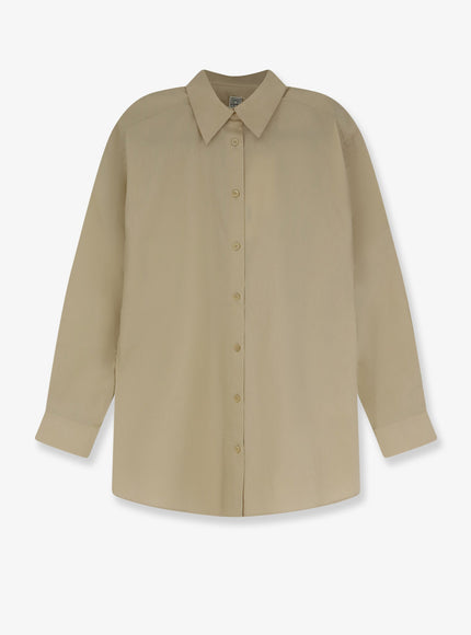 Toteme Classic Tumbled Organic Cotton Shirt Peanut