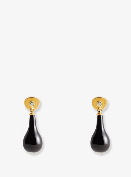 Toteme Onyx Drops Brass Earrings Uni Black Gold