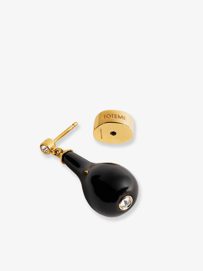 Toteme Onyx Drops Brass Earrings