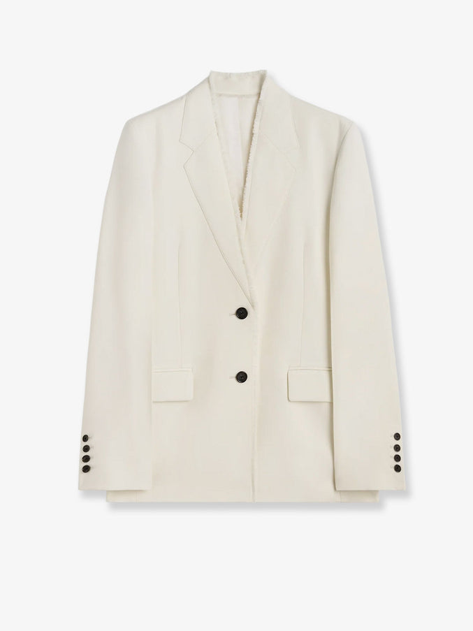 Toteme Raw Lapel Blazer Ecru