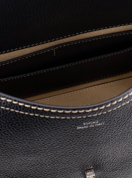Toteme T-Lock Hammered Leather Shoulder Bag