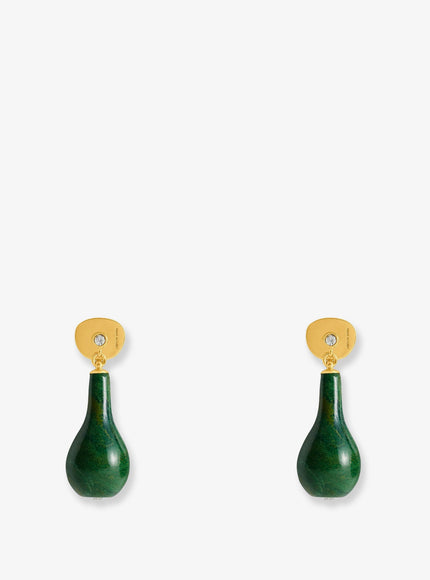 Toteme Jade Drops Brass Earrings Uni Dark Green Gold