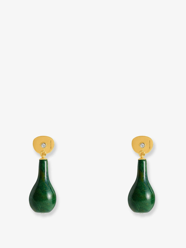 Toteme Jade Drops Brass Earrings Uni Dark Green Gold
