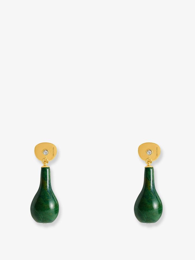 Toteme Jade Drops Brass Earrings Uni Dark Green Gold