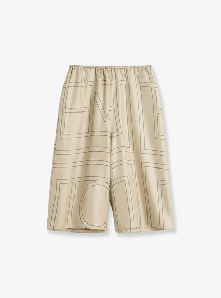 Toteme Organic Silk Bermuda Shorts Ivory