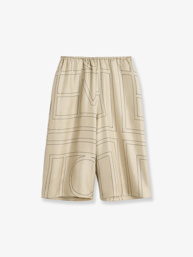 Toteme Organic Silk Bermuda Shorts Ivory