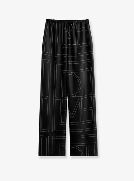 Toteme Pajamas Organic Silk Trousers Black