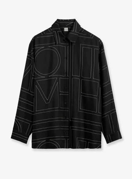 Toteme Classic Pajamas Organic Silk Shirt Black