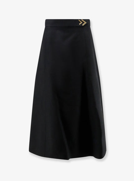 Valentino Crepe Couture Midi Skirt Nero