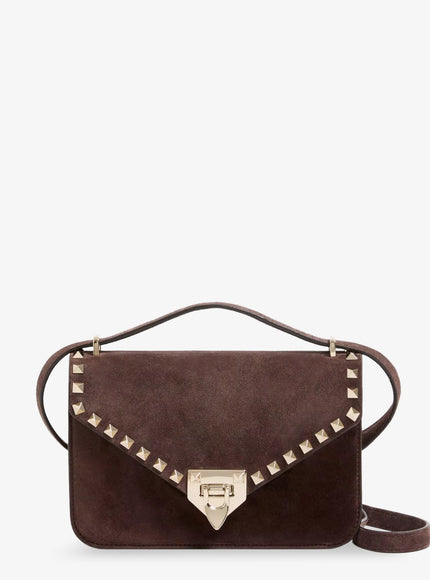 Valentino Garavani Rockstud Suede Crossbody Bag Uni Ebonybrown