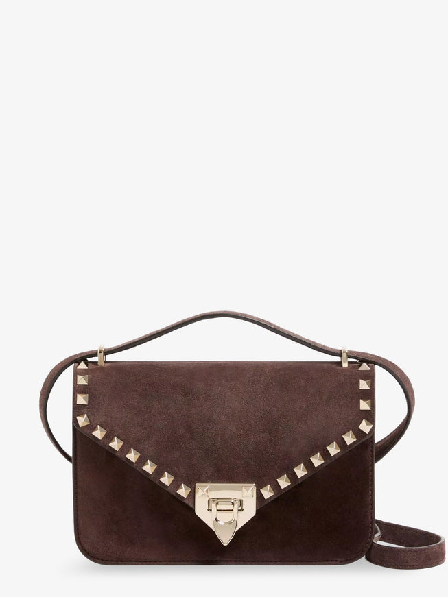 Valentino Garavani Rockstud Suede Crossbody Bag Uni Ebonybrown