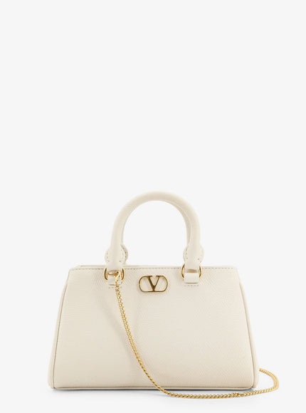 Valentino Garavani Vlogo Signature Mini Leather Handbag Uni Lightivory