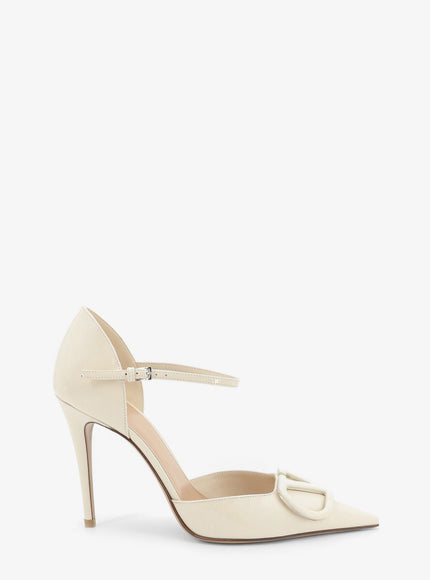 Valentino Garavani D'orsay Patent Pumps With Vlogo Signature Lightivory