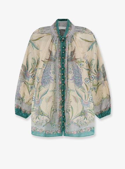 Zimmermann Indra Cotton And Silk Shirt Cream Floral