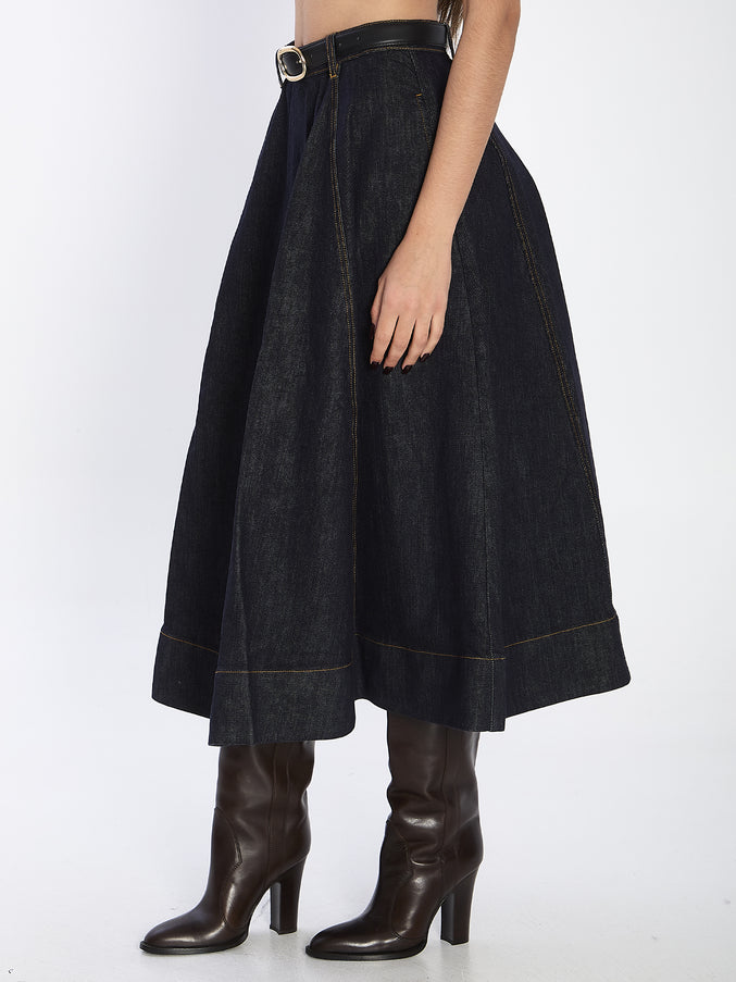 Self Portrait Flared Midi Skirt