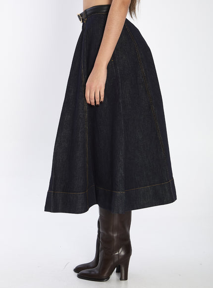 Self Portrait Flared Midi Skirt