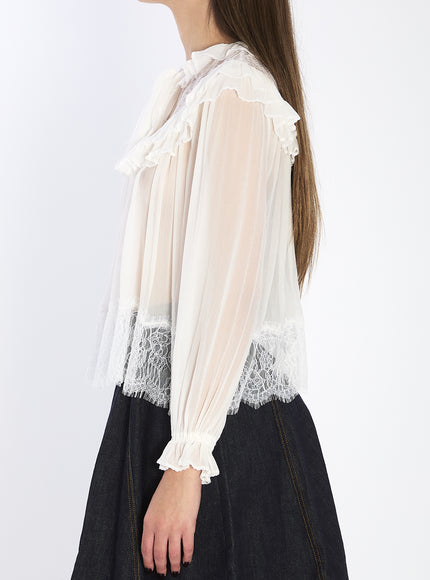 Self Portrait Georgette Lace Blouse