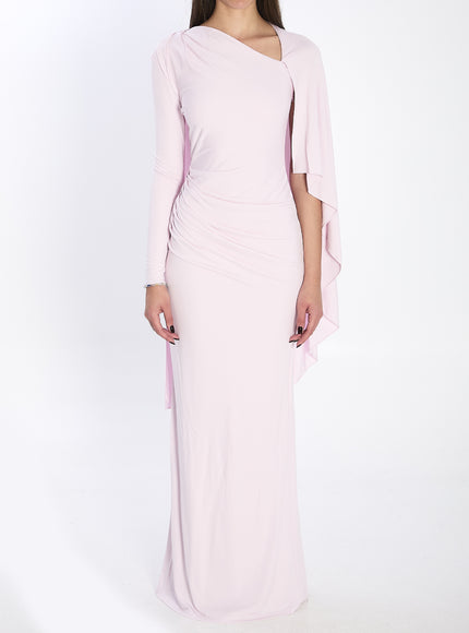 Self Portrait Jersey Drape Midi Dress Pink