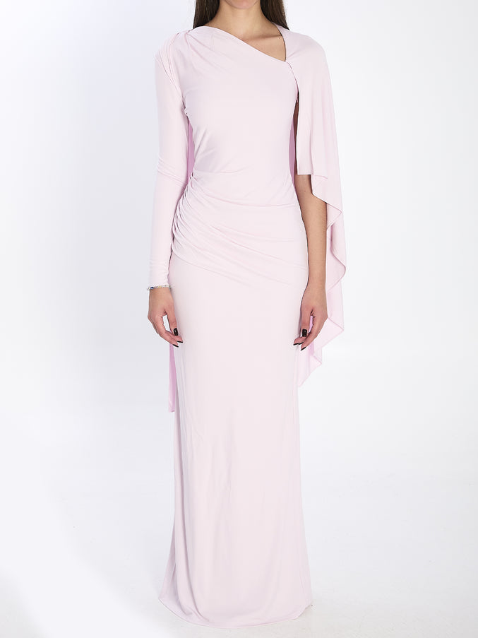 Self Portrait Jersey Drape Midi Dress Pink