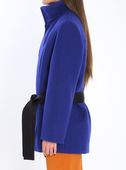 Saint Laurent Boxy Belted Coat In Wool