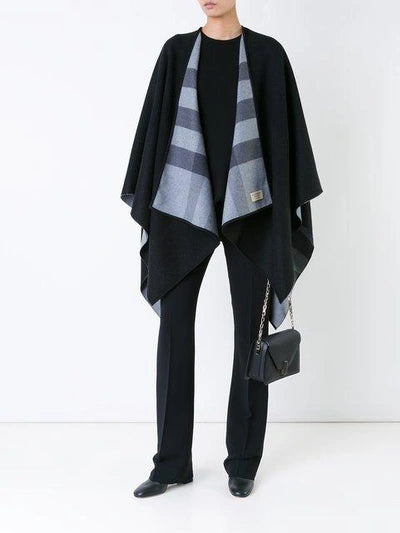 Burberry Charlotte Wool Reversible Poncho Cape