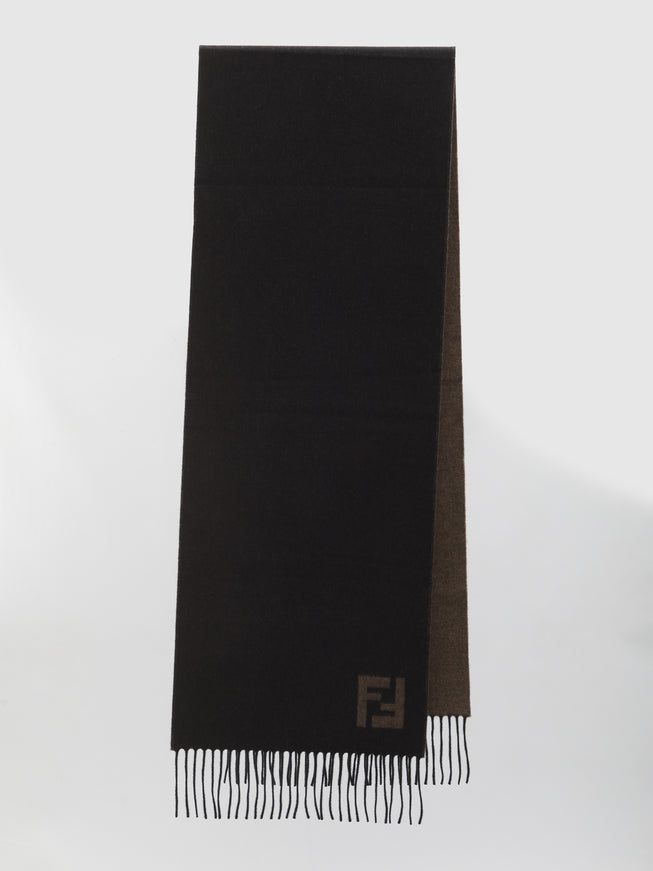 Fendi Scarf Ff In Wool And Cashmere QT Black