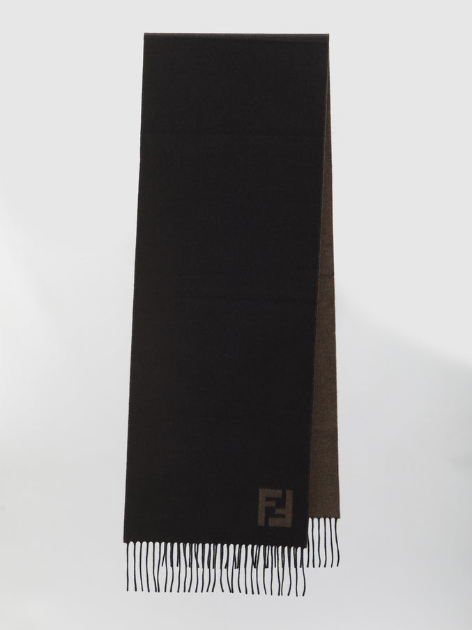Fendi Scarf Ff In Wool And Cashmere QT Black