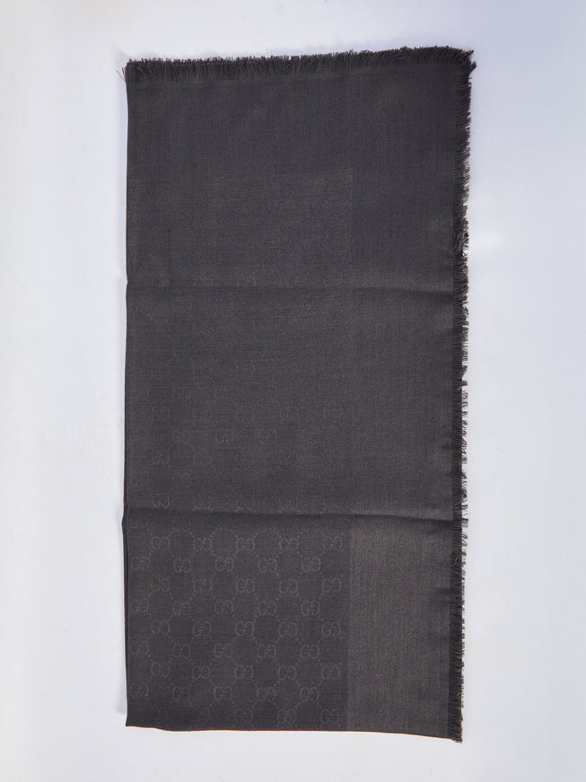 Gucci Gg Jacquard Scarf QT Grey