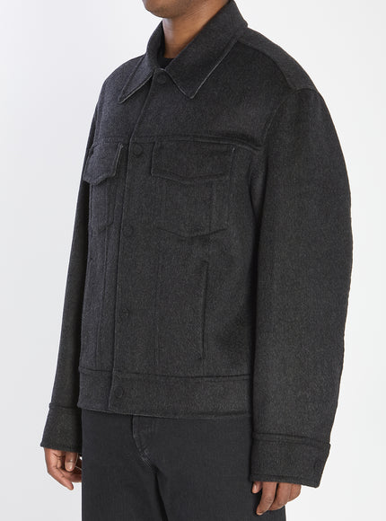 Ami Paris Trucker Jacket In Wool