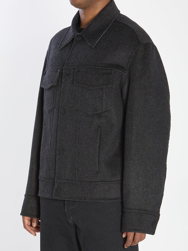 Ami Paris Trucker Jacket In Wool
