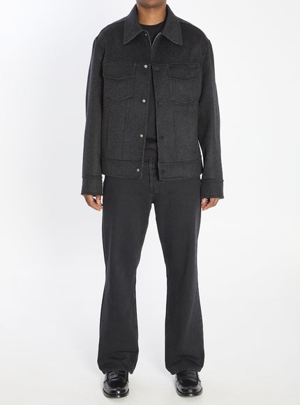 Ami Paris Trucker Jacket In Wool