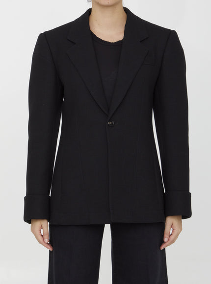 Bottega Veneta Structured Cotton Jacket Black
